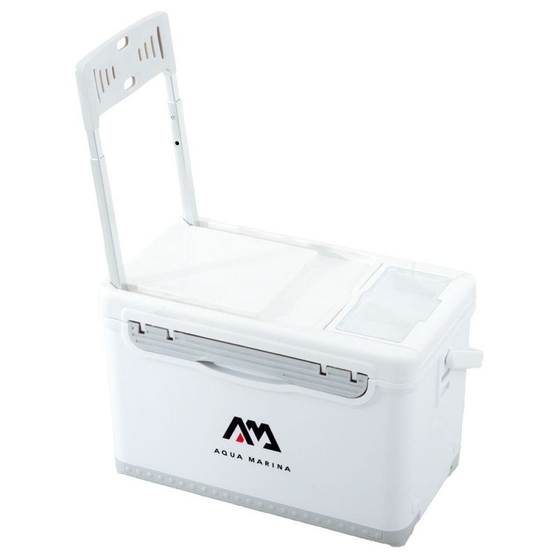 Aqua Marina portable 22 litre cooler box with integrated folding seat designed for paddleboards SUP fishing kayaks and small inflatable boats