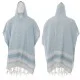 Hand-Loomed Cotton Beach Fouta Poncho with Hood in Blue Stripe Blue and white striped hand-loomed cotton beach fouta poncho with hood lightweight breathable towel poncho for beach holidays spa and poolside use