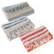 Black Shag Turkish Hand-Loomed Flat-Weave Cotton Beach Towels Set of 3 Set of three Turkish hand-loomed flat-weave cotton beach towels in blue grey and orange striped designs with tassel fringe lightweight quick dry fabric for beach and travel use