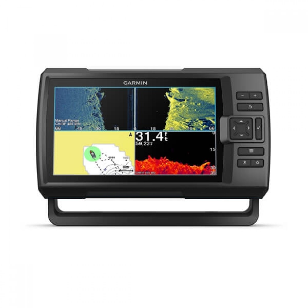 Garmin STRIKER Vivid 9sv CHIRP ClearVu SideVu Fishfinder with GT52HW-TM Transducer Garmin STRIKER Vivid 9sv fishfinder with CHIRP ClearVu SideVu sonar and GT52HW TM transducer featuring large high resolution display for advanced marine fishing and navigation