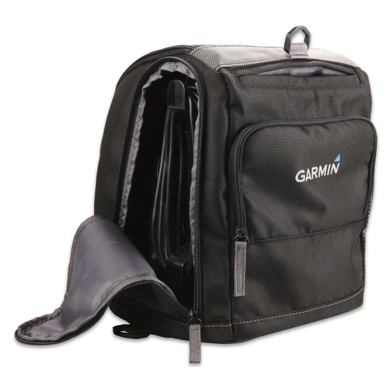 Garmin portable fishing kit carrying case for STRIKER and echoMAP fishfinders with protective storage compartments for ice fishing and portable marine use