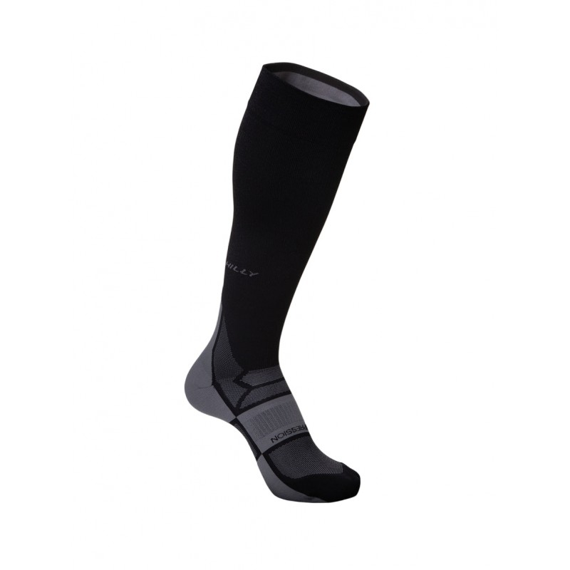 Hilly Pulse compression running socks with minimum cushioning, graduated compression support and breathable fabric designed for running, recovery and endurance sports performance