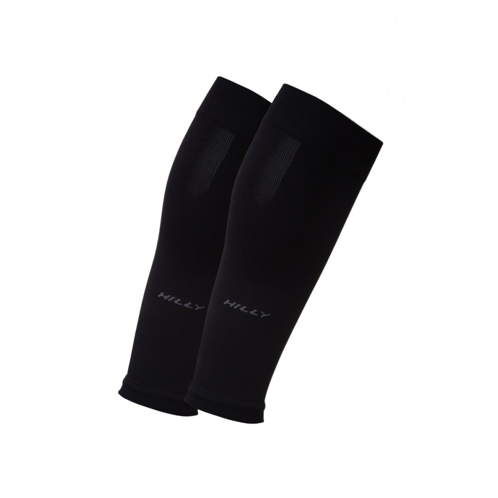 Hilly Pulse Sleeve Zero compression calf sleeves in black designed for running, recovery, muscle support and endurance sports performance