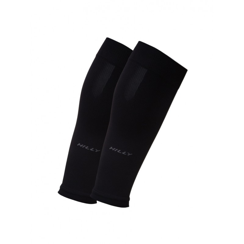 Hilly Pulse Sleeve Zero compression calf sleeves in black designed for running, recovery, muscle support and endurance sports performance