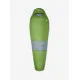 Marmot Trestles Elite Eco 30 sleeping bag in foliage green and steel onyx rated to -1C with insulated mummy design for camping backpacking and hiking