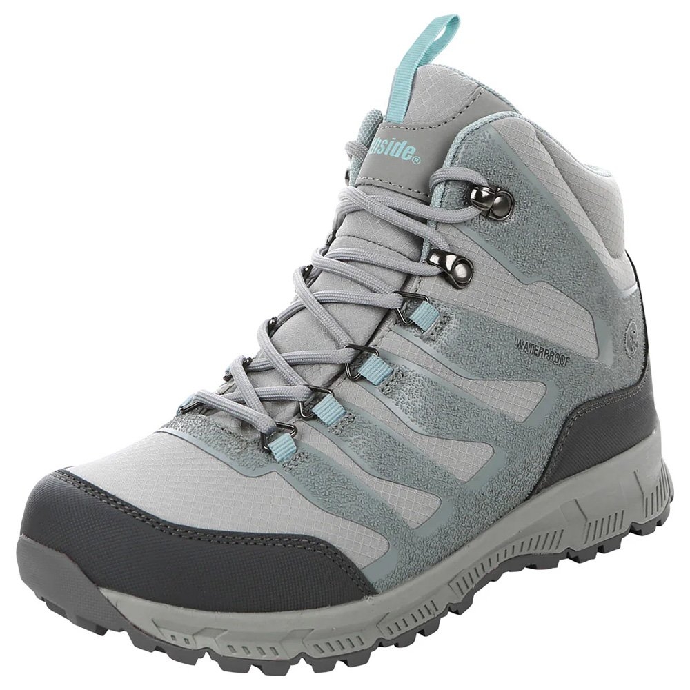 Northside Hargrove Womens Mid Hiking Boots Grey Aqua Northside Hargrove women’s mid hiking boots in grey and aqua featuring waterproof construction rugged traction outsole cushioned ankle support and durable outdoor trail design