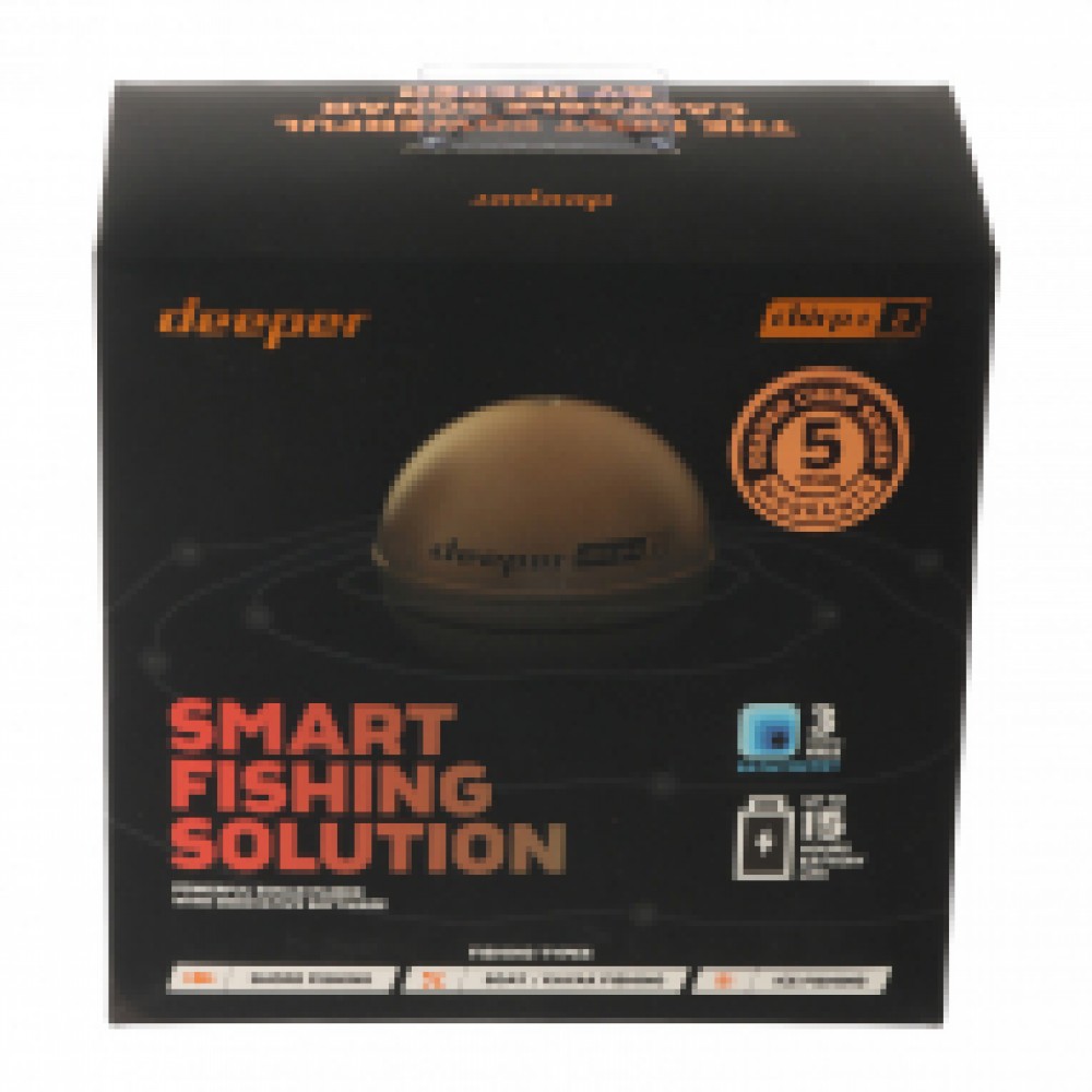 Deeper Smart Sonar CHIRP+ 2 Fish Finder with WiFi Deeper Smart Sonar CHIRP+ 2 portable fish finder with WiFi connectivity, dual colour sonar units and carry pouch designed for kayak fishing, boat fishing, ice fishing and detailed sonar scanning