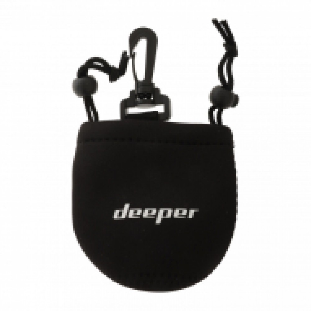 Deeper Smart Sonar PRO+ 2 portable fish finder with Wi-Fi, built-in GPS, charging cable and carry pouch designed for kayak fishing, shore fishing and boat sonar mapping