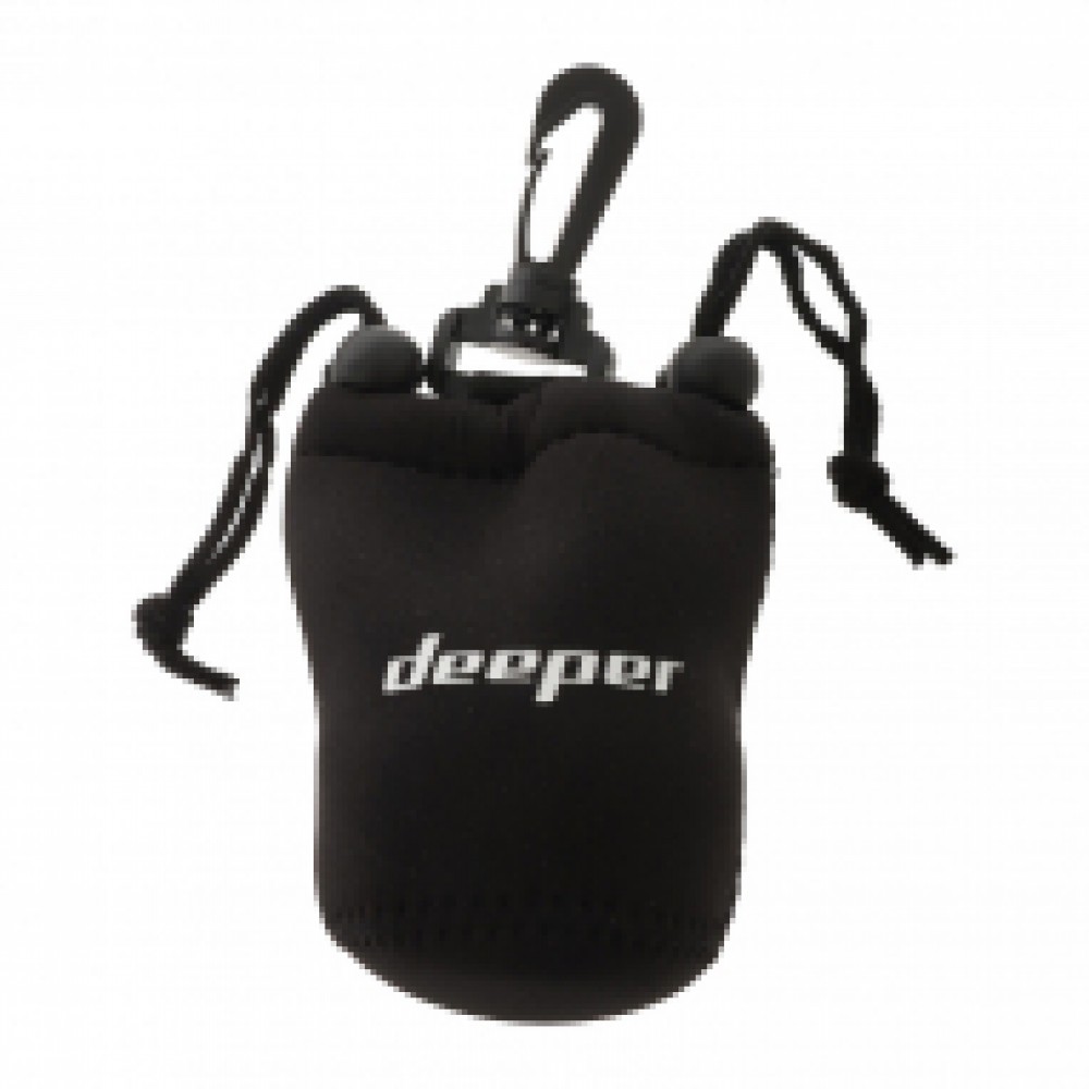 Deeper Smart Sonar PRO+ 2 portable fish finder with Wi-Fi, built-in GPS, charging cable and carry pouch designed for kayak fishing, shore fishing and boat sonar mapping