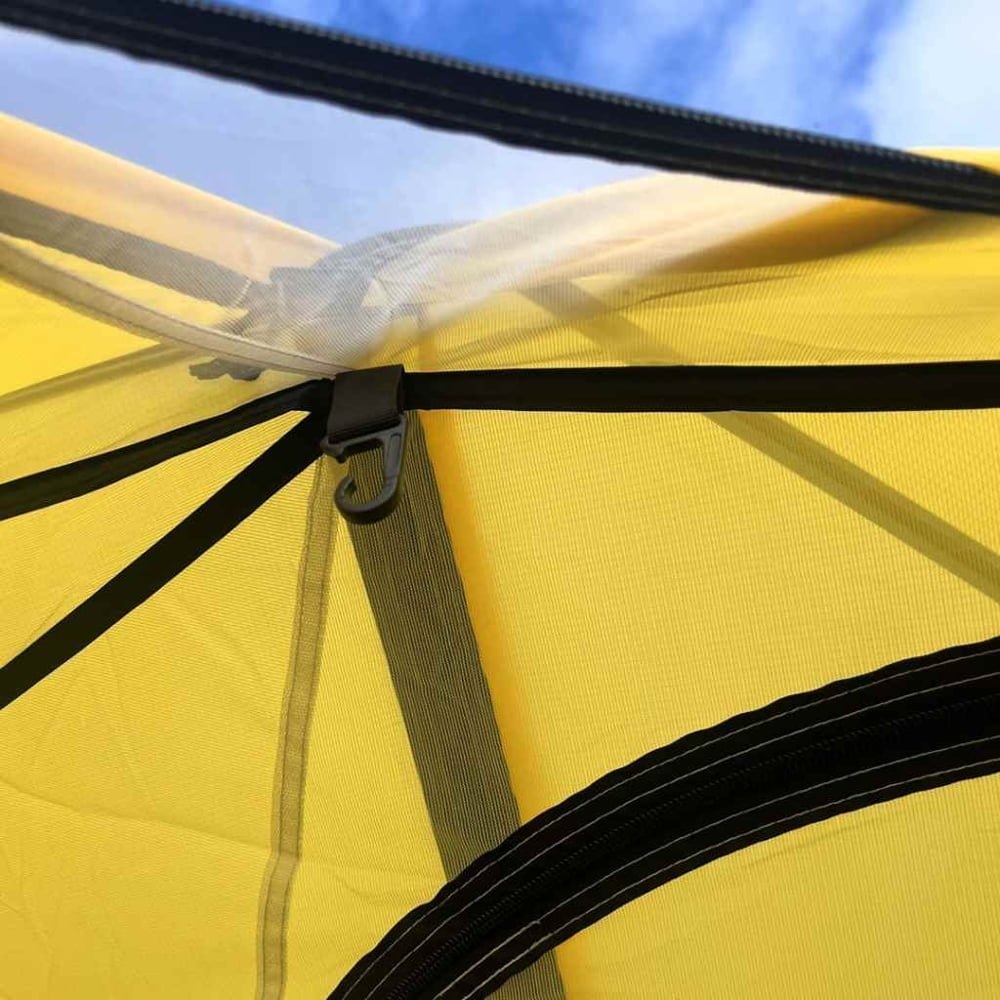 Domex Ascent lightweight 1-2 person tramping dome tent in yellow designed for hiking, backpacking, camping and outdoor adventures