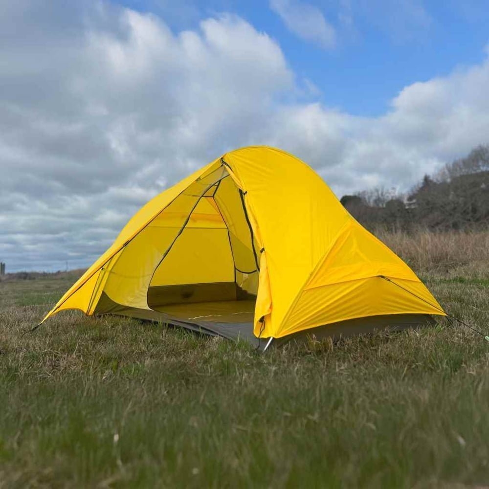Domex Ascent 1-2 Person Lightweight Tramping Dome Tent Domex Ascent lightweight 1-2 person tramping dome tent in yellow designed for hiking, backpacking, camping and outdoor adventures