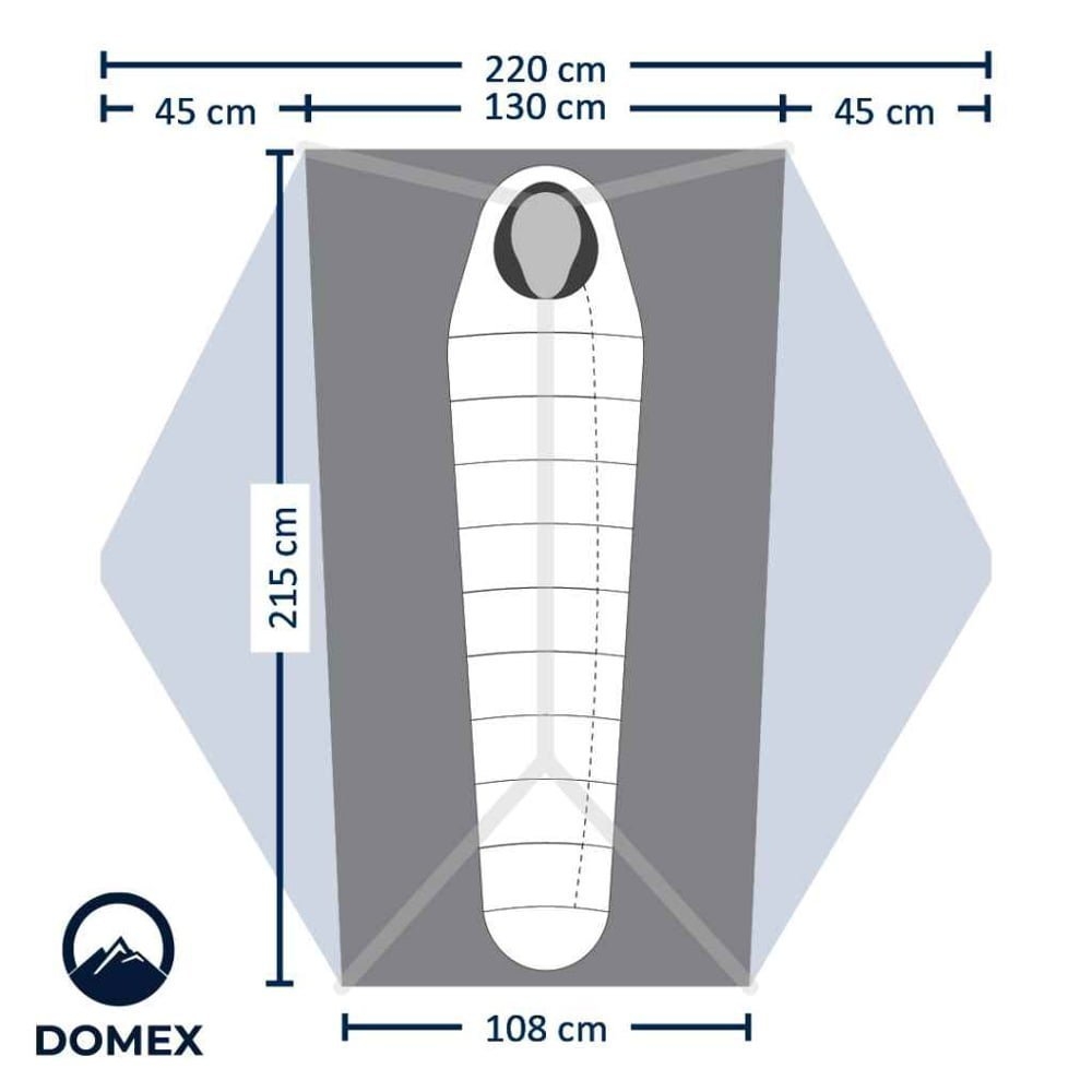 Domex Ascent 1-2 Person Lightweight Tramping Dome Tent Domex Ascent lightweight 1-2 person tramping dome tent in yellow designed for hiking, backpacking, camping and outdoor adventures