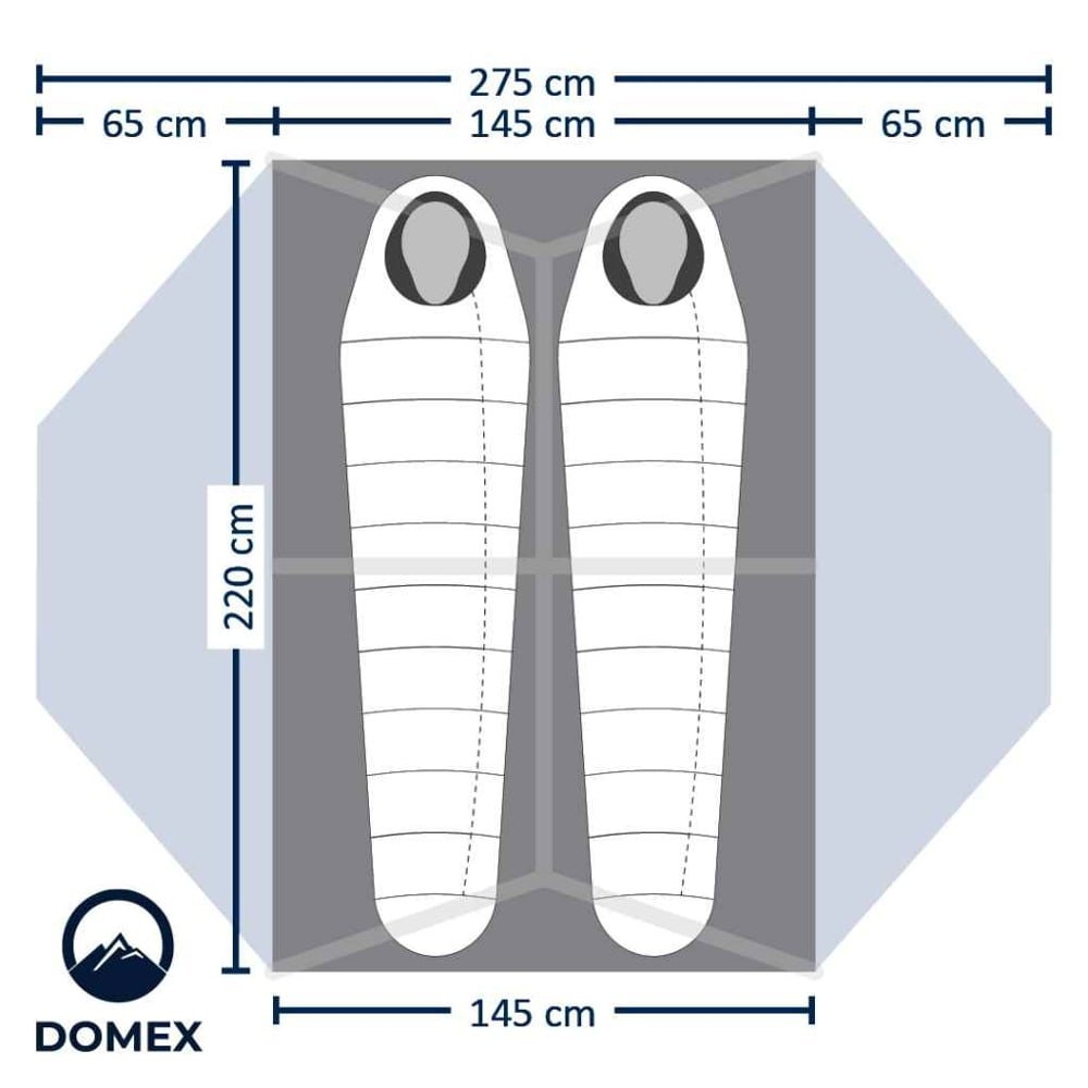 Domex Ascent 2-3 Person Lightweight Tramping Dome Tent Domex Ascent lightweight 2-3 person tramping dome tent in yellow designed for hiking, backpacking, camping and outdoor adventures
