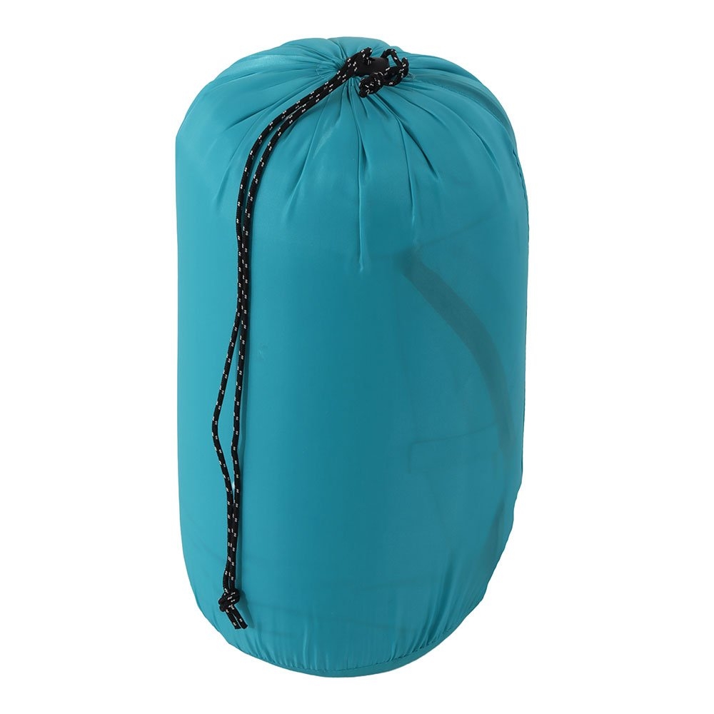 Domex Summer Night 15C sleeping bag in teal designed for warm weather camping, travel, hiking and summer outdoor adventures