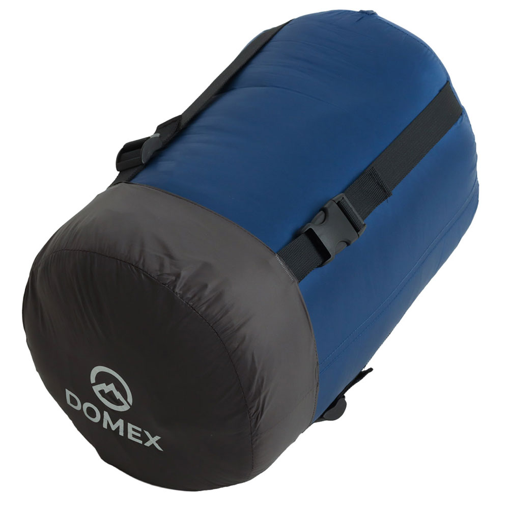 Domex Venture 3-Season -10C sleeping bag in midnight blue featuring hydrophobic duck down insulation for hiking, camping and backpacking adventures