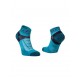 Hilly Trail Quarter running socks in turquoise with cushioned support, breathable mesh panels and moisture-wicking performance for trail running and hiking adventures