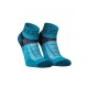 Hilly Trail Quarter running socks in turquoise with cushioned support, breathable mesh panels and moisture-wicking performance for trail running and hiking adventures