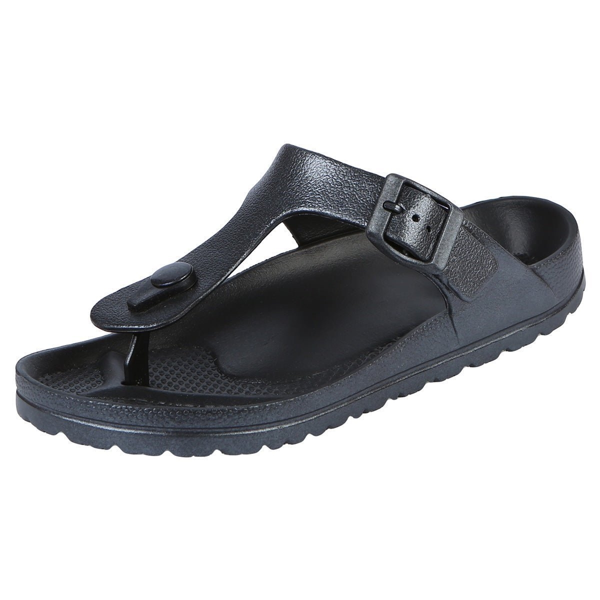 Northside Bria Womens Open Toe Sandals Onyx Northside Bria women’s open toe sandals in onyx black featuring lightweight slip-on comfort adjustable buckle strap textured footbed and casual summer design