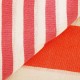 Striped Turkish Cotton Beach Towel Woven Texture Detail Close-up of striped Turkish hand-loomed cotton beach towel showing soft woven flat-weave texture breathable lightweight fabric and artisan craftsmanship detail