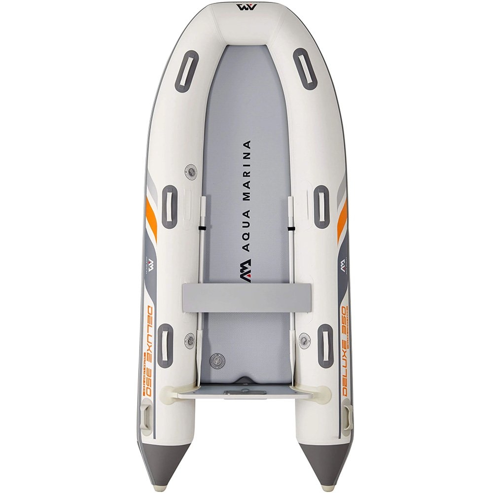 Aqua Marina U-Deluxe 350 inflatable speed boat package including carry bag oars air pump and aluminium seat designed for fishing boating and water adventures