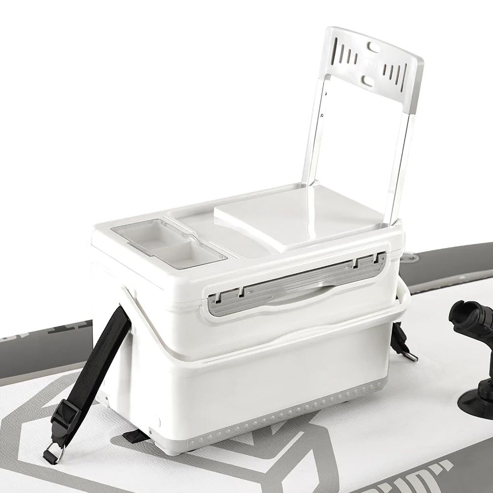 Aqua Marina portable 22 litre cooler box with integrated folding seat designed for paddleboards SUP fishing kayaks and small inflatable boats