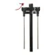 Close up of adjustable mounting bracket and shaft assembly on Aqua Marina T-18 electric trolling motor for inflatable marine boats