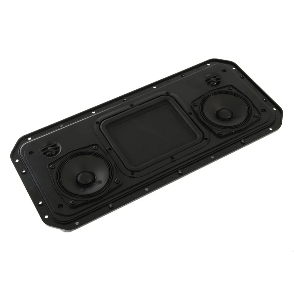 Fusion RV-FS402B All-in-One Shallow Mount Speaker System 200W Black Fusion RV-FS402B shallow mount all in one speaker system in black with compact low profile design for RV camper marine and mobile audio installations