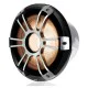 Fusion Signature 3 12 inch marine subwoofer with chrome sports grille and CRGBW LED lighting designed for premium boat yacht and marine audio systems