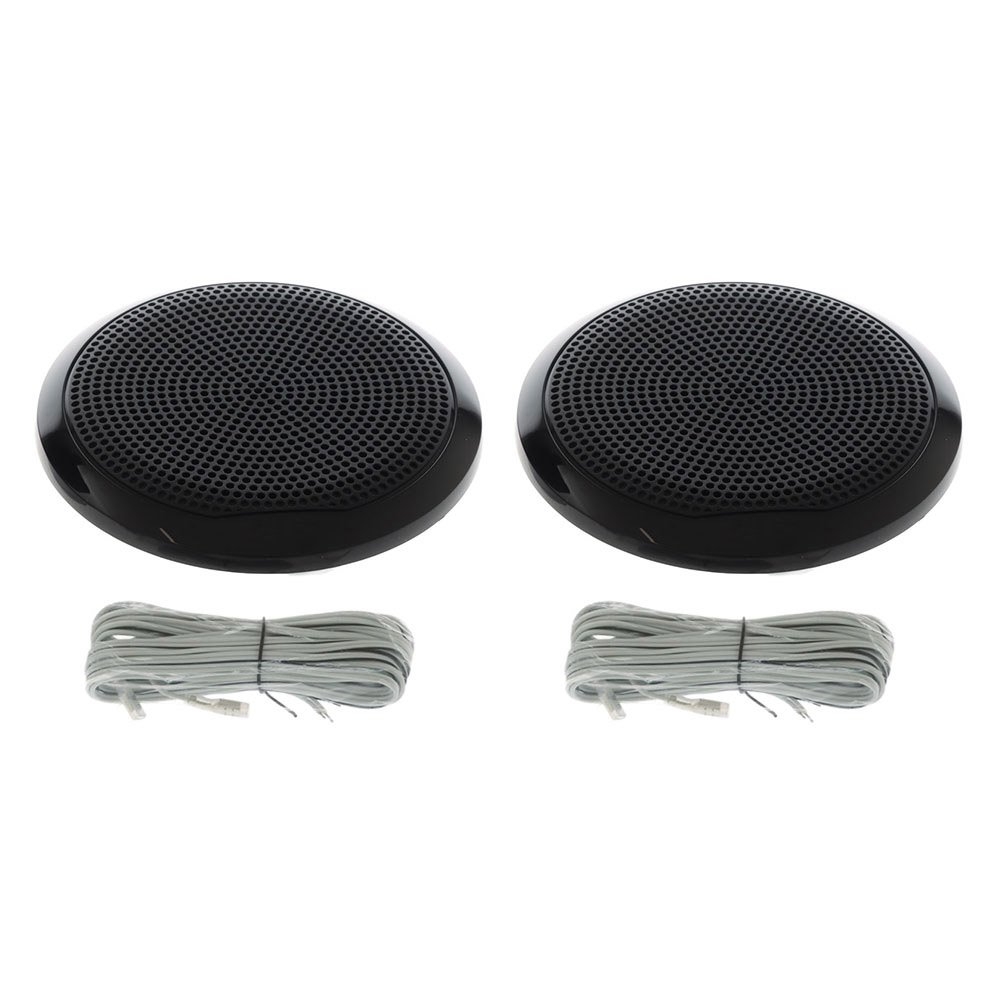 Pair of Fusion EL Series 6.5 inch marine speakers in classic black with waterproof design for boats yachts and marine entertainment systems