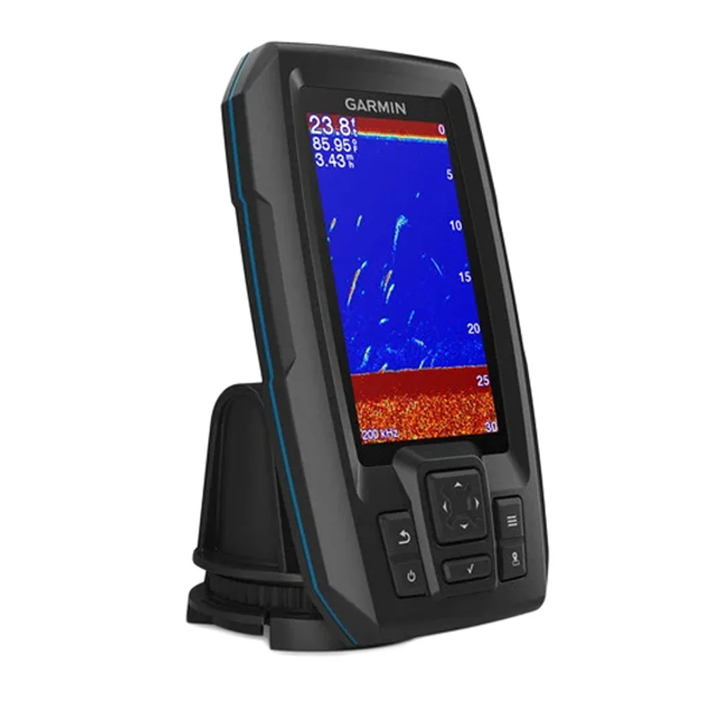 Garmin STRIKER Plus 4 fishfinder with built in GPS track plotter featuring bright color display for fishing boats kayaks and marine navigation