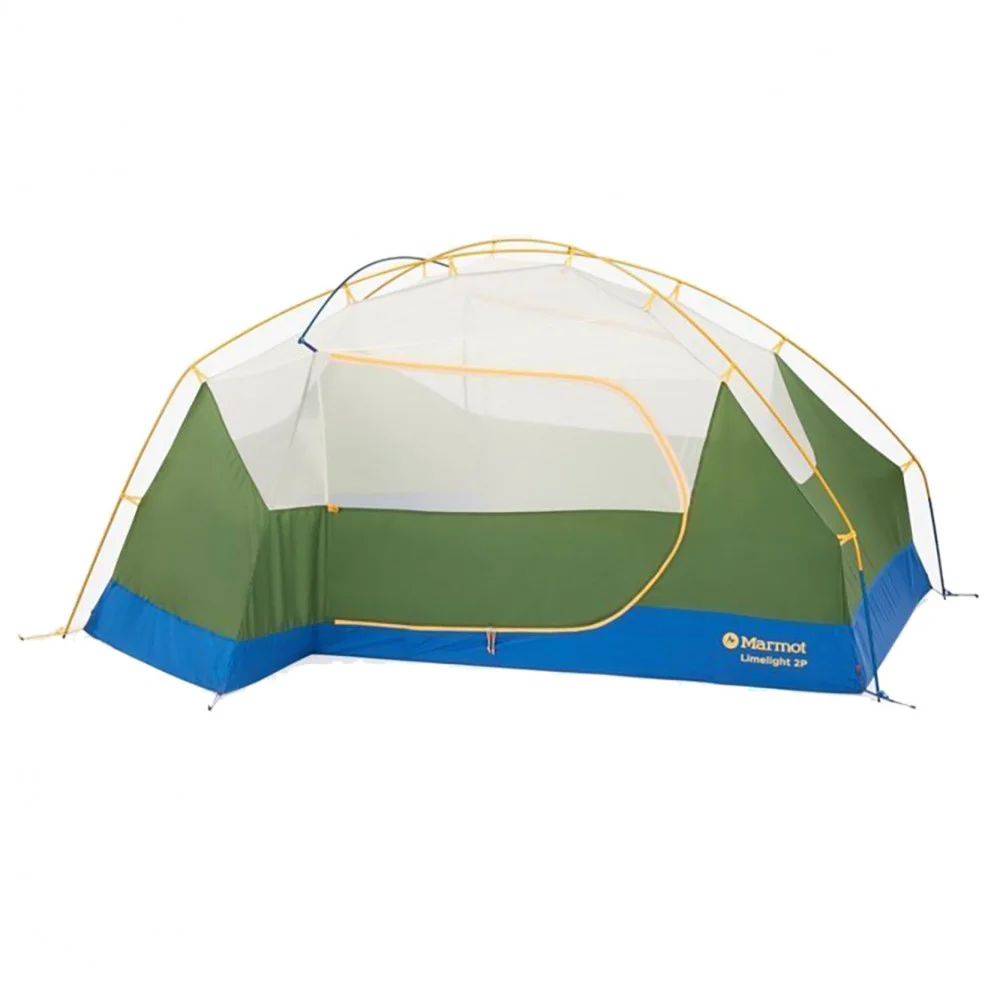 Interior view of Marmot Limelight 2-person tent showing spacious mesh canopy, lightweight pole system and durable camping floor for hiking and backpacking trips