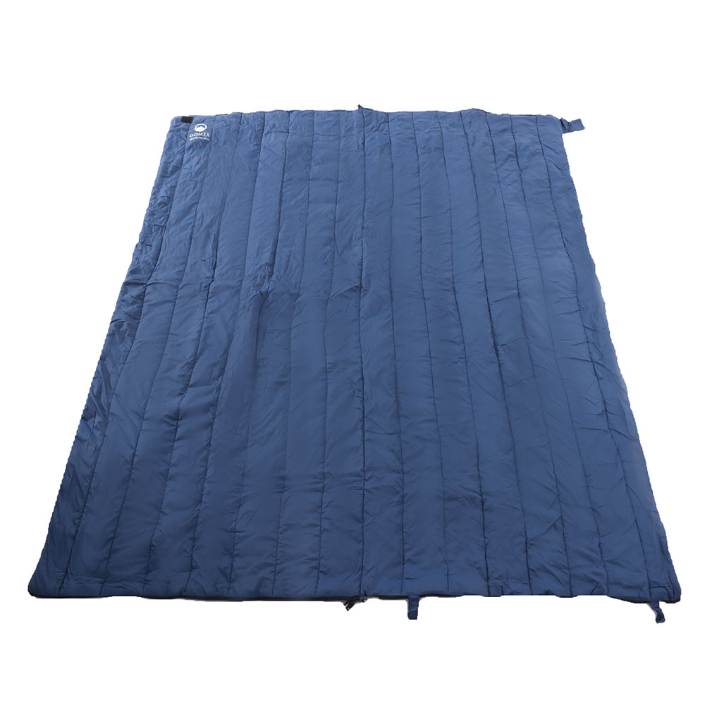 Domex Travelite Duo sleeping bag and blanket in blue with compact carry bag for camping, travel, hiking and outdoor adventures