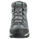 Women’s Northside Freemont mid hiking boots in grey and aqua featuring waterproof construction rugged traction sole cushioned ankle support and durable outdoor hiking design