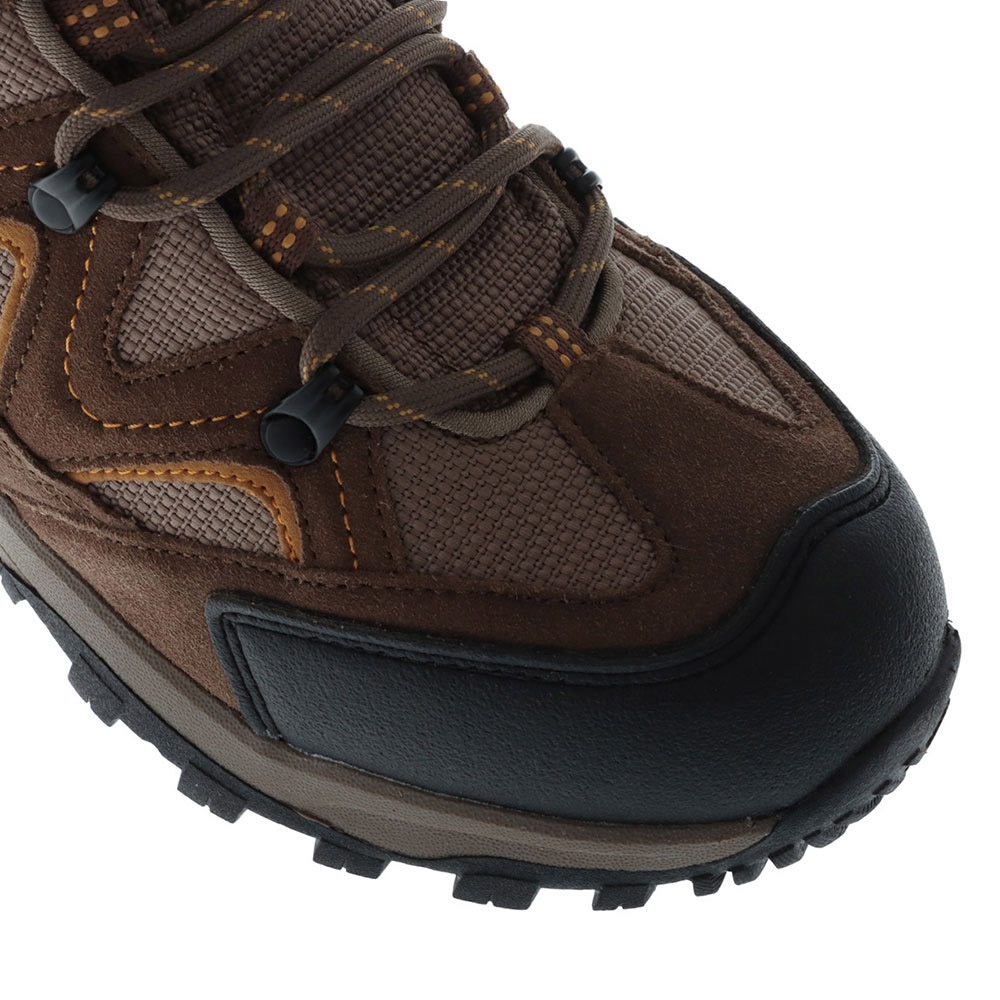 Northside Snohomish men’s mid wide hiking boots in tan and dark honey featuring waterproof construction rugged traction outsole cushioned ankle support and durable trail design