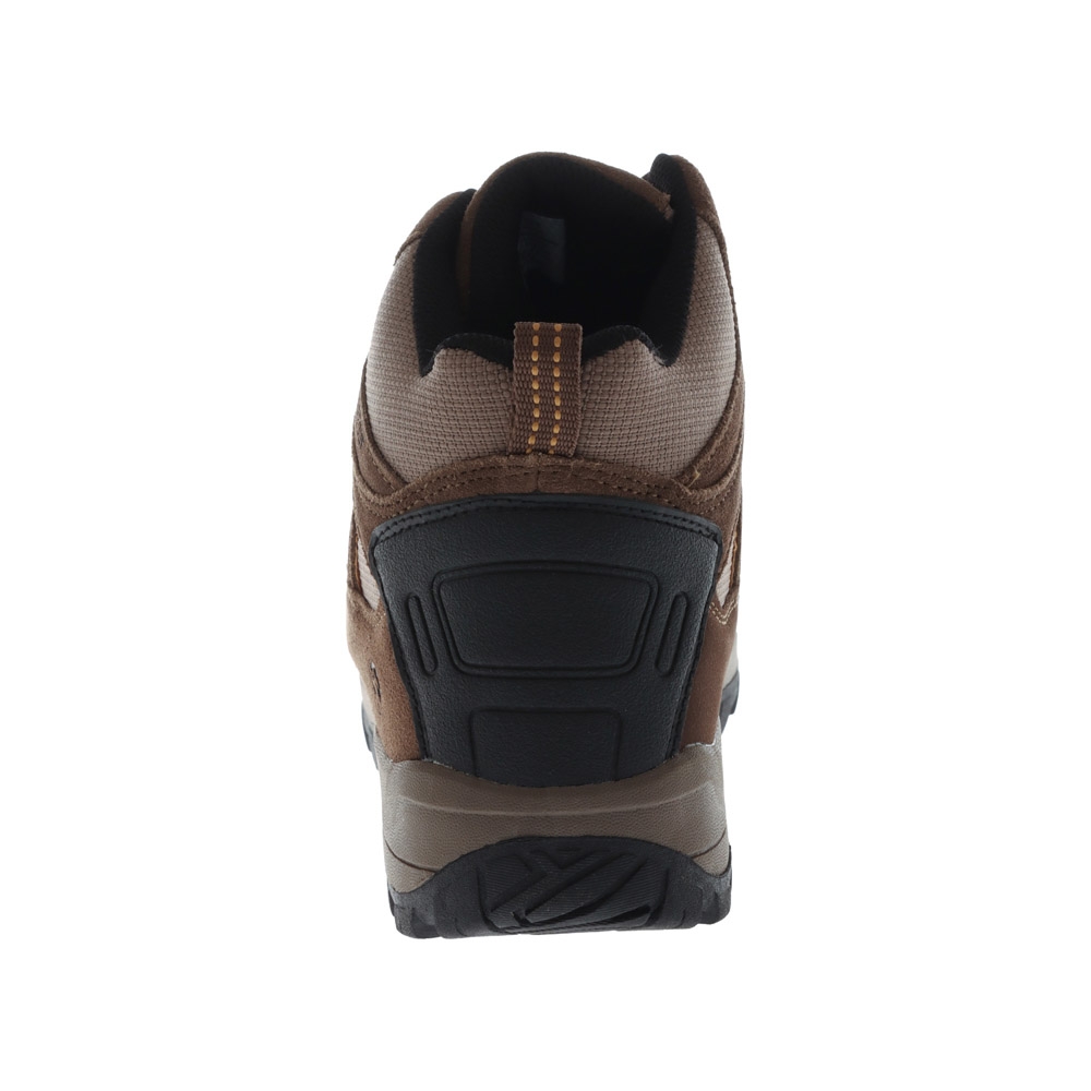 Northside Snohomish men’s mid wide hiking boots in tan and dark honey featuring waterproof construction rugged traction outsole cushioned ankle support and durable trail design