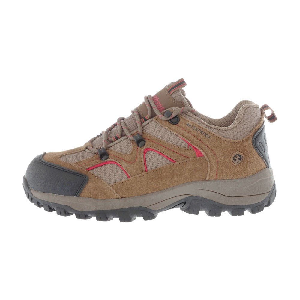 Northside Snohomish Mens Low Hiking Boots Chili Pepper Northside Snohomish men’s low hiking boots in brown with chili pepper red accents featuring waterproof construction rugged outsole cushioned support and durable trail-ready design