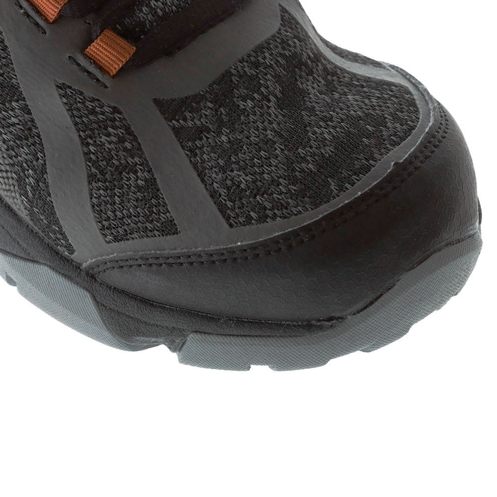 Northside Belmont Trek men’s hiking shoes in black and orange featuring lightweight breathable mesh construction flexible traction sole and durable outdoor trail design