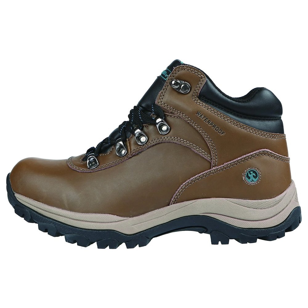 Northside Apex Lite Womens Mid Hiking Boots Brown Teal Northside Apex Lite women’s mid hiking boots in brown and teal featuring waterproof leather construction rugged traction outsole cushioned ankle support and durable outdoor trail design