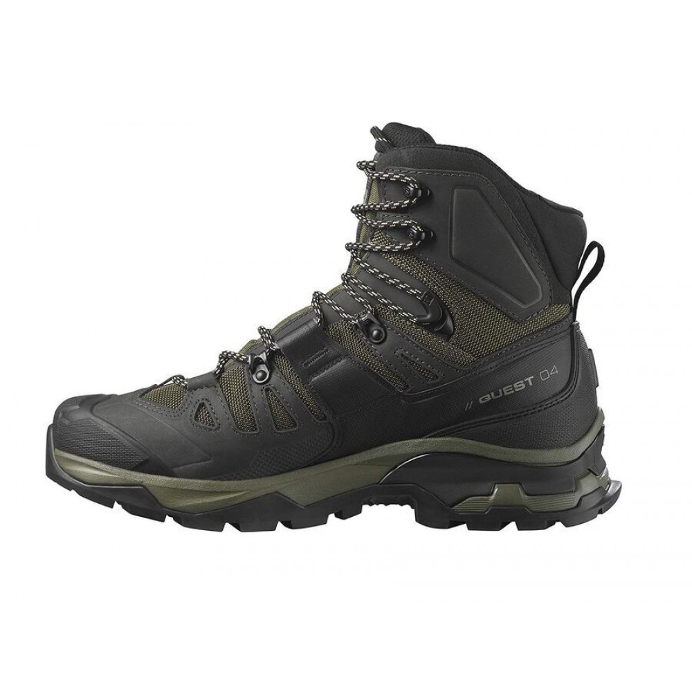 Salomon QUEST 4 GTX MEN'S shoe in leather and textile with GORE-TEX waterproofing and Contagrip® TD outsole.