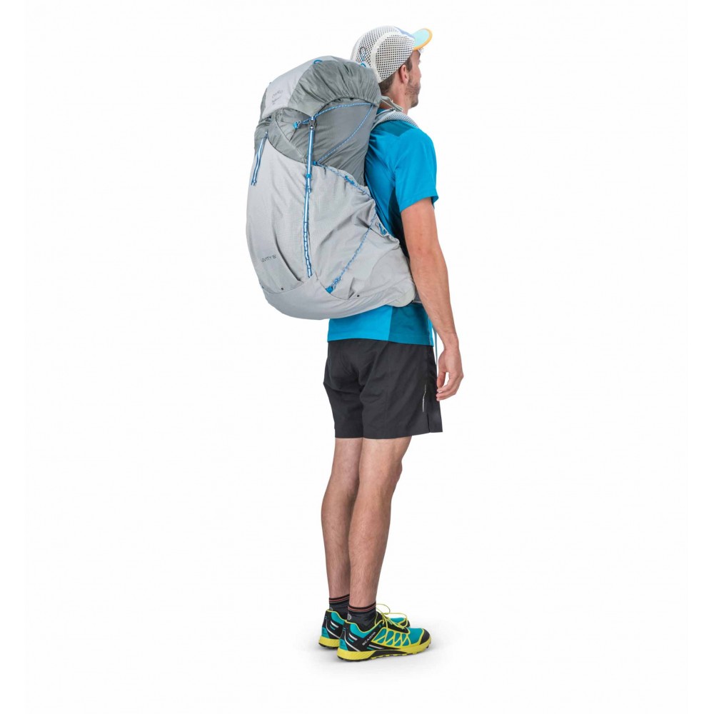 Osprey Levity 60 backpack with multiple storage options, adjustable straps, and AirSpeed® ventilation system.