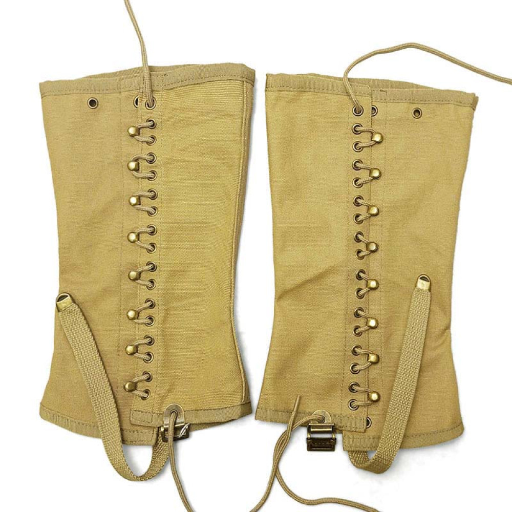 Canvas Leg Gaiters - Durable, adjustable, and perfect for outdoor activities like hiking and camping. Inspired by WW2 designs.