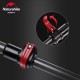 Locking System on Naturehike ST10 Hiking Pole Red locking mechanism on carbon fiber hiking pole.
