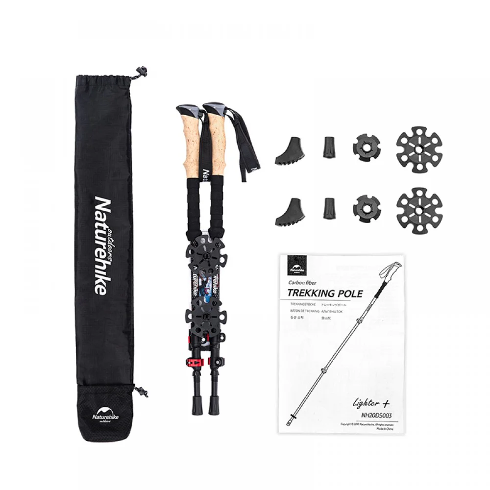 Naturehike Carbon Fiber Trekking Poles 2pcs Lightweight - Main Image
